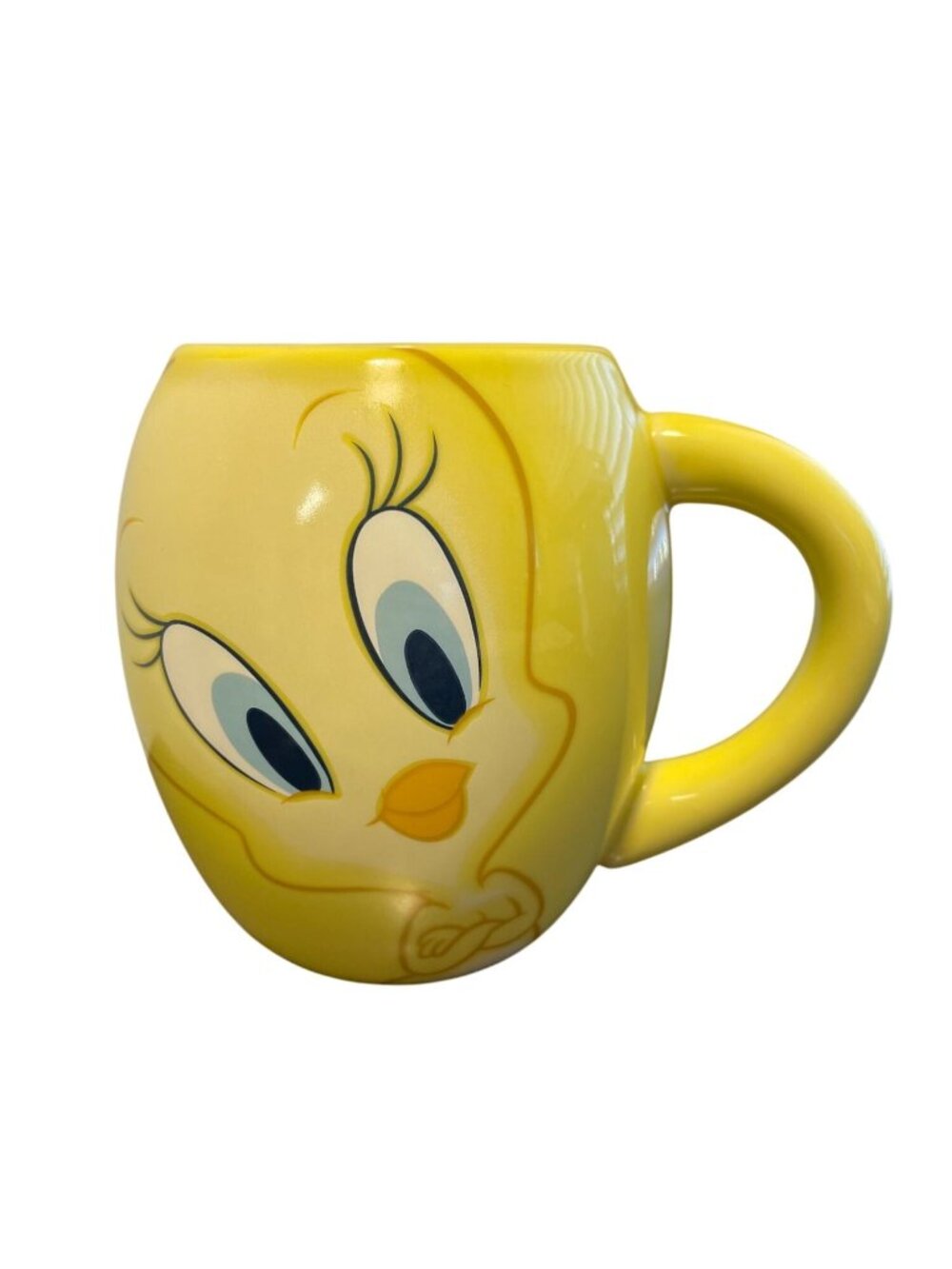 Vintage Looney Tunes Tweety Bird Yellow Ceramic Mug "I Tawt I Taw A Puddy Tat"